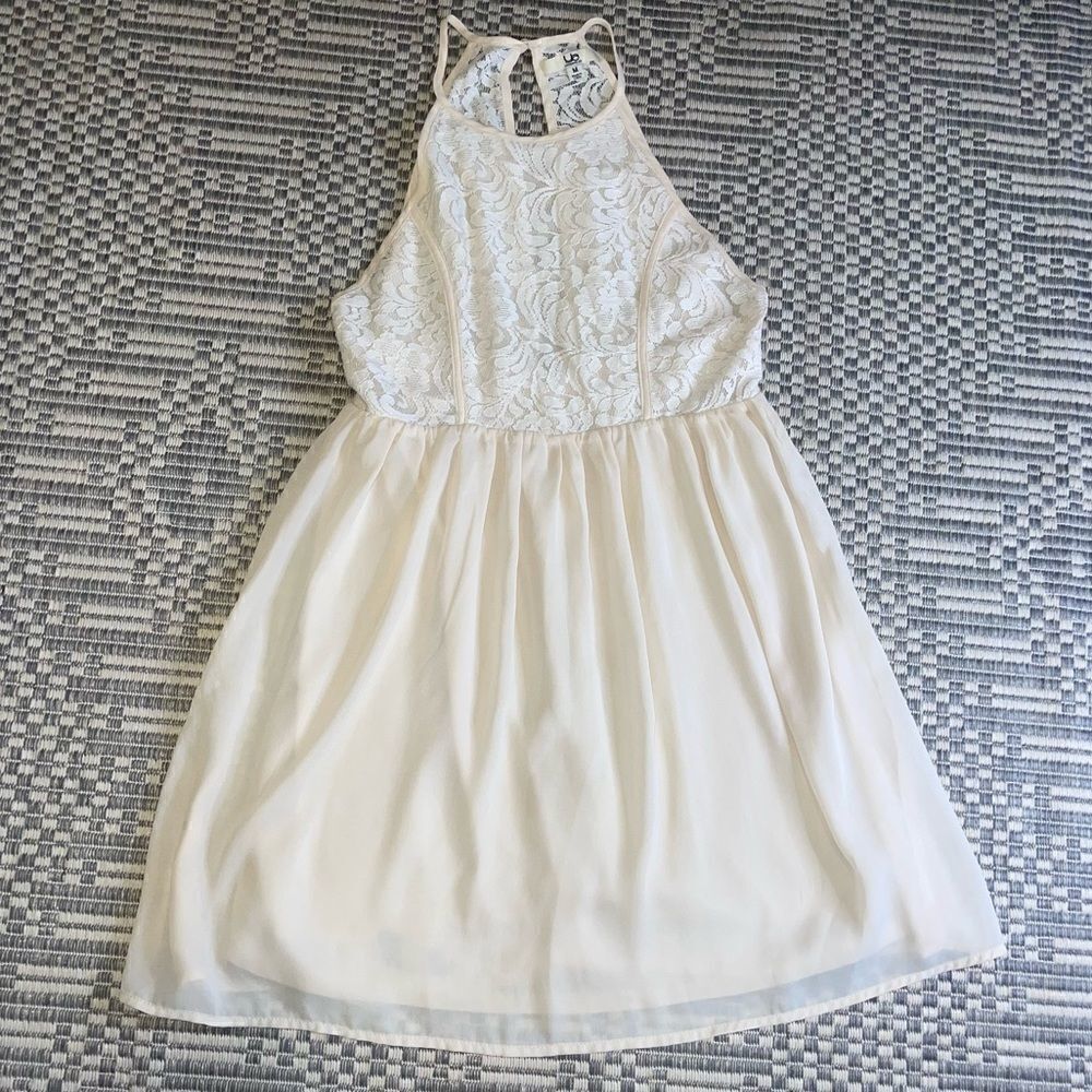 YA Cream Lace Racerback dress